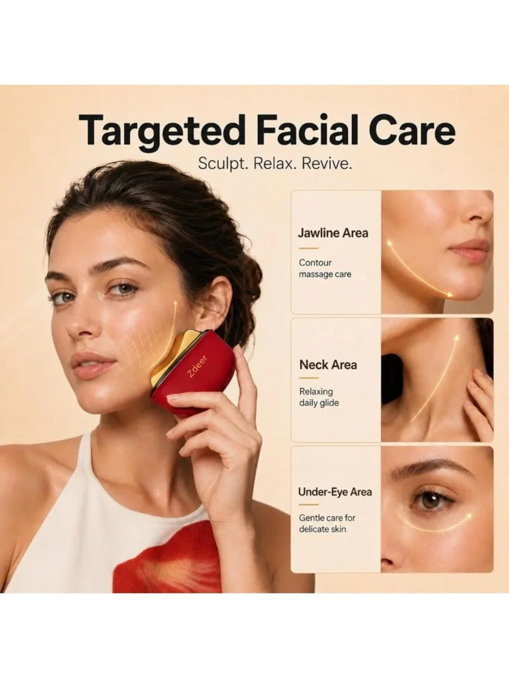 Electric Heated Gua Sha Tool & Red Light Face Massager, Vibration Beauty Device